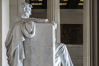 Lincoln, visto, lato, seduto, memoriale di Lincoln, nazionale, centro commerciale, Washington DC, dc., Abraham Lincoln, America
