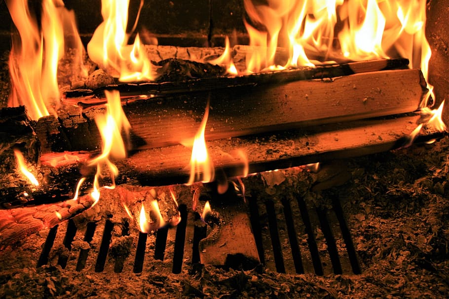 flame, heat, burn, fireplace, hot, firewood, light, burned, moody, an outbreak of, in the evening