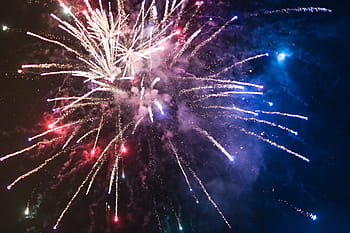 selamat, tanggal 4, kembang api bulan Juli, tanggal 4 Juli, penuh warna, akhir tahun, pesta kembang api, selamat tahun baru, hari kemerdekaan, Juli, tahun baru