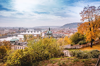 autunno, praga, prospiciente, storico, cittadina