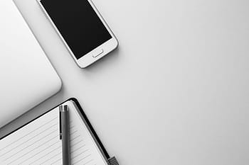 chytrý telefon, mobilní, pohybliví, notebook, poznámkový blok, pero, laptop, počítač, technologie, objekty, Černý a bílý, podnikání