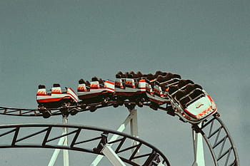 Achterbahn, Blau, Himmel, Festival, Messe, Park, Spuren, Reiten, Menschen