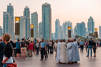 centro da cidade, dubai, Emirados Árabes Unidos, turismo, cidade, pessoas, edifícios, muçulmanos, árabes