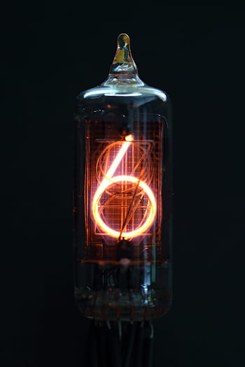 nixie, tube, indicator, vacuum, digit, glass, electronic, display, equipment, six