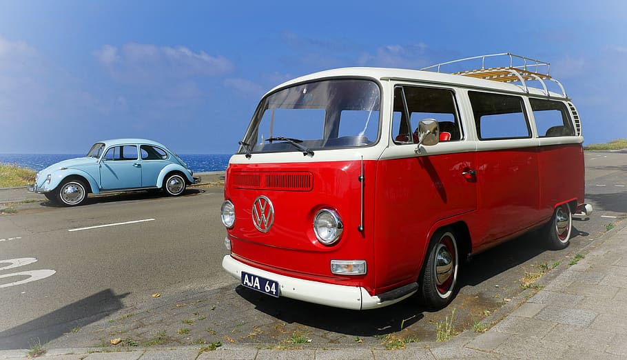 vw, volkswagen, volkswagenbus, vw t2, bulli, obytný automobil, pobřežní silnici, cestovat, vw brouk, automobilového průmyslu, retro