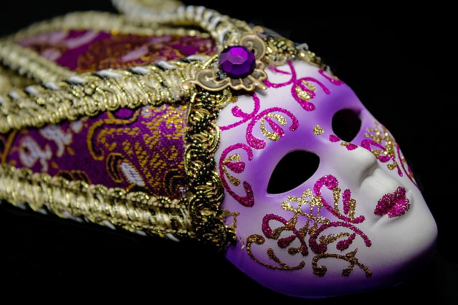 maska, karneval, tajemný, ornament, oslava, panel, míč, večírek, benátské masky, Benátky, benátský
