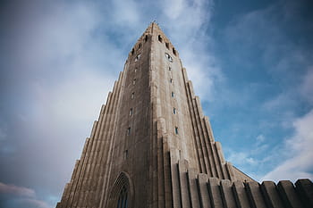 luteránské církve, islandský farní kostel, reykjavik, architektura, hlavní město, katedrála, kostel, hodiny, mraky, konstrukce, přejít