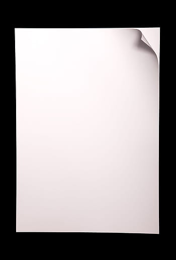 bend, black, blank, corner, curl, isolated, page, paper, sheet, white
