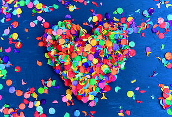 confetti, heart, colorful, birthday, decorative, love, congratulations, valentine's day, friendship, symbol, welcome