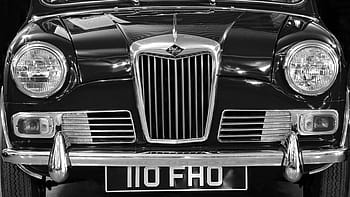 auto, veicolo, Vintage ▾, Riley, bianco e nero, in scala di grigi, monocromatico