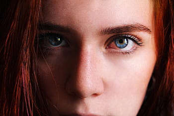 rousse, look, blue eyes, face, woman, to watch, eyes, blue, scary, judgment, photography