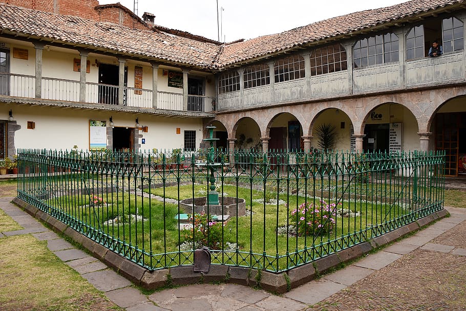 zahrada, hof, lima, cusco, imperialismus, architektura, španělština