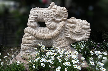 gujeolcho, tiger, mom, baby, white flowers, flowers, the spirit level history, sejong city, korea