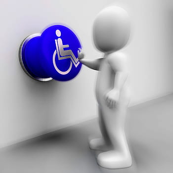 invalidní vozík, stisknuto, ukazující, fyzický, postižení, nehybnost, tlačítko, zakázáno, bezbariérové ​​parkování, elektrický invalidní vozík, nehybný