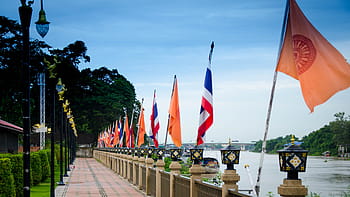 water house, chopraya river, thailand, home, river, house, water, landscape, building, lake, architecture