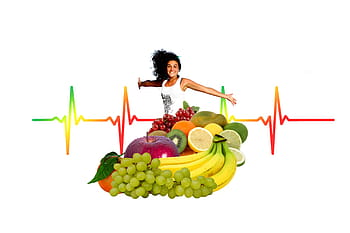 heart, health, pulse, woman, joy, lust for life, vitality, energy, fruit, nutrition, vitamins