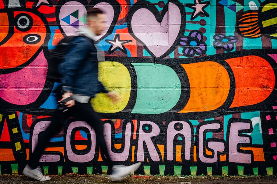 movement, motion, forward, improvement, pace, speed, quick, courage, street art, graffiti, color