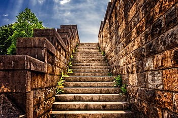 stairs, stone, gradually, stone stairway, staircase, old, emergence, wall, architecture, stair step, upgrade