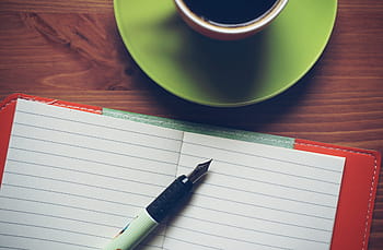 notebook, notepad, paper, pen, writing, work, creative, business, office, desk, coffee