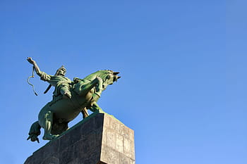 architektura, umění, bashkir, velký, největší, Černá, temný, jezdecký, plot, žula, šedá