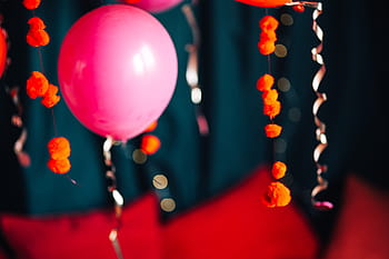 rojo, globos, decoraciones, día de san valentín, resumen, encantador, fondo, amor, romántico, romance, decoración