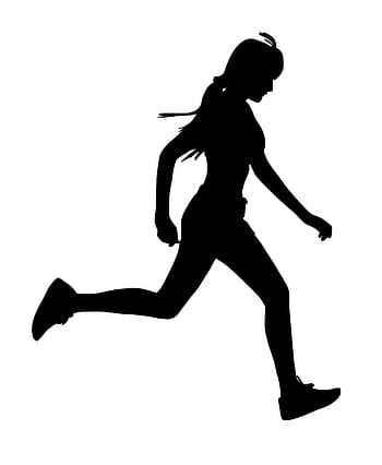 silhouette, donna, in esecuzione., in esecuzione, correre, fitness, gli sport, all'aperto, maratona, velocità, persone