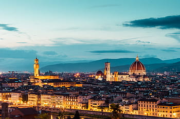 duomo, s., maria del fiore, malam, (florence, italy), arsitektur, kota, awan, berawan, Duomo S. Maria del Fiore