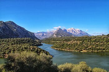 Σαρδηνία, sardegna, νήσος, Ιταλία, italia, βουνά, δέντρα, ποτάμι, μεσογειακός, Ευρώπη, τοπίο