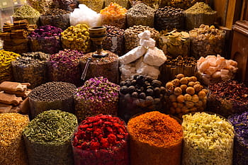 spices, souks, souk, bazaar, arabic, dubai, colorful, market, shop, traditional, colors