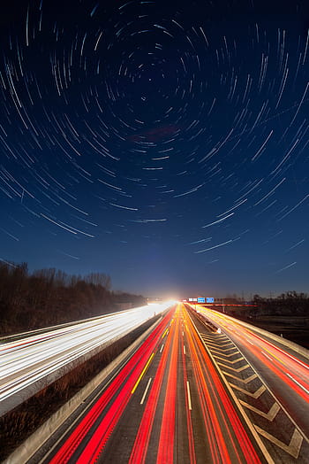 trails, highway, auto, traffic, vehicle, city, light, road, auto-trail, long exposure, transport system