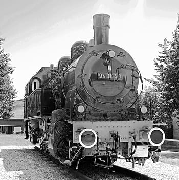 parní lokomotiva, černobílý, historicky, muzejní lokomotiva, denkmallok, tanková lokomotiva, pruský, t16, t 16, db, deutsche bundesbahn