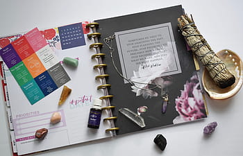 paper, business, feng shui, essential oils, sage, crystals, planning, marketing strategy