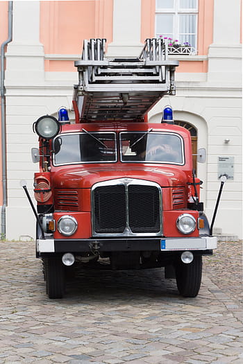 ogień, automatyczny, czerwony, stary, oldtimer, wóz strażacki, pojazd, automobilowy, walka z ogniem