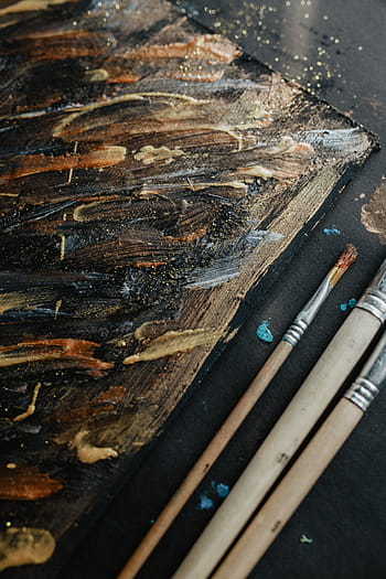 lukisan, kuas, lukisan akrilik, closeup, seni, cat, kanvas, pelukis, perlengkapan seni, artis