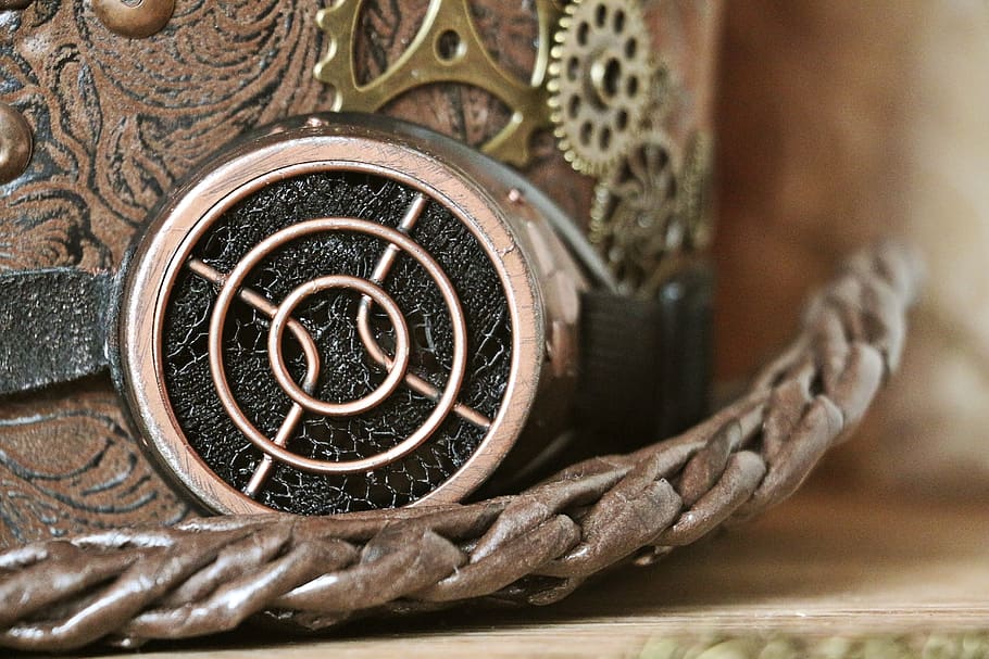 ruční, steampunk, ošklivě, čepice, brýle, šití, Ozubené kolo, tkaní, válec, tvořivost, hobby