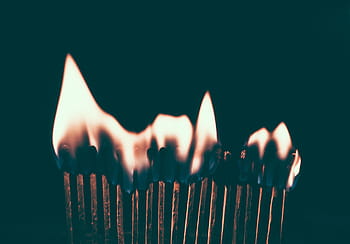still, items, things, matches, row, line, queue, lit, light, fire, flame