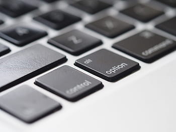 mac, apple, keyboard, close up, black, white, minimal, device, button, computer, laptop