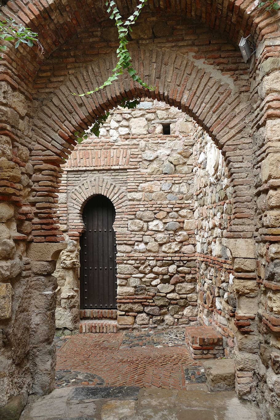 přístav, průchod, pohledem, architektura, Dějiny, obrana, pevnost, citadela, alcazaba, malaga, Španělsko