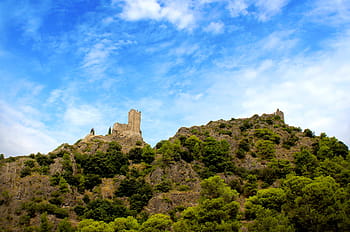 chateaux, de, lastours, afar, -, famous, cathar castle, southern, france, carcassonne, ancient