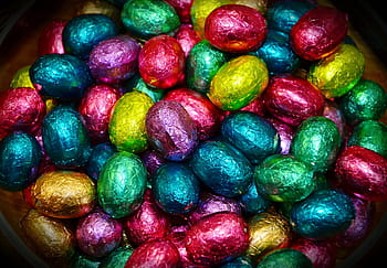 velikonoční vajíčka, čokoládová vajíčka, barvitý, velikonoční, cukroví, jídlo, sladkost, lesklý, pochoutka, ručně vyráběné sladkosti, cukrovinky