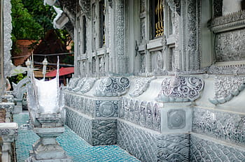 stříbrný chrám, Chiang, mai, Thajsko, -, Detailní pohled, chrám, náboženství, cestovat, architektura, kultura