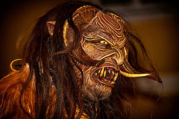 krampus, maska, ďábel, strašidelný, netvor, zlo, celní, tradice, Rakousko, kostým, Zvyk