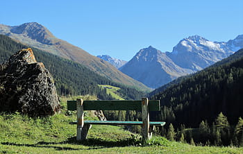 sitzen, Entspannung, Landschaft, Bank, Berge, sehen, Davos, der Rest, Panorama, Natur, alpin