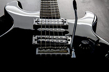 zwarte gitaar, divers, zwart, gitaar, muziek-