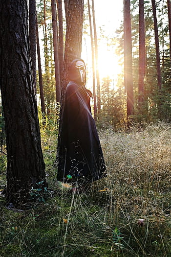 mask, witch, nose, the plague doctor, cloak, halloween, forest, sunset, scary mask, theatre, magic