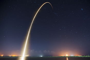start rakety, noc, trajektorie, spacex, výtah, zahájení, plameny, pohon, prostor, raketa, Rychlost