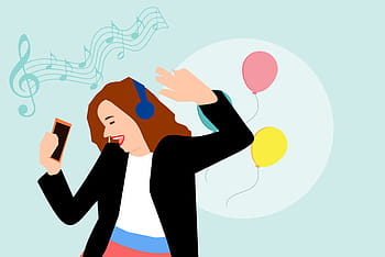 illustration, girl dancing, disco music, music., girl, disco, headphone, female, music, fashion, beauty