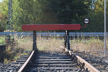 buffer stop, rails, gleise, train, railway, old, railway station, track, end of track, track completion, lapsed