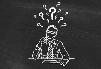 doubts, -, drawing, man, blackboard, illustration, advice, answer, ask, assistance, business