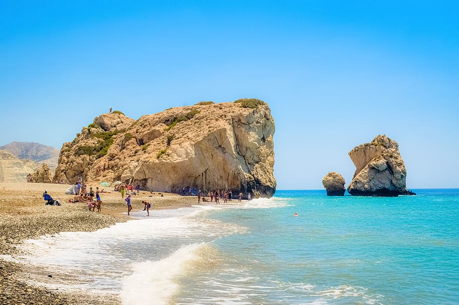 Kypr, petra tou romiou, Afroditina skála, scenérie, cestovat, pobřeží, Skála, moře, krajina, cestovní ruch, pobřežní